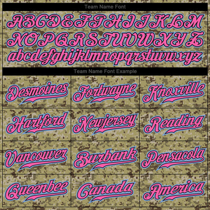 Custom Camo Light Blue-Pink Authentic Salute To Service Baseball Jersey - Sky-Custom