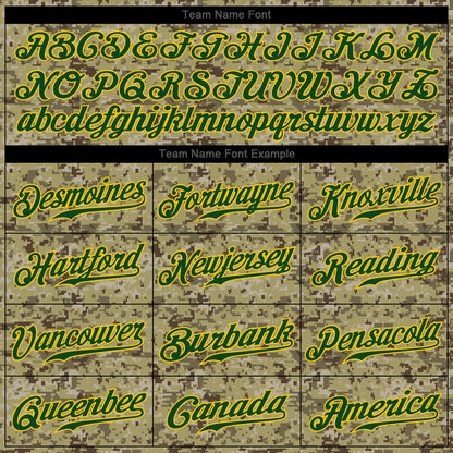 Custom Camo Green-Gold Authentic Salute To Service Baseball Jersey - Sky-Custom