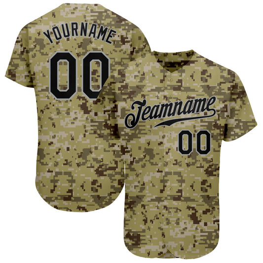 Custom Camo Black-Gray Authentic Salute To Service Baseball Jersey - Sky-Custom