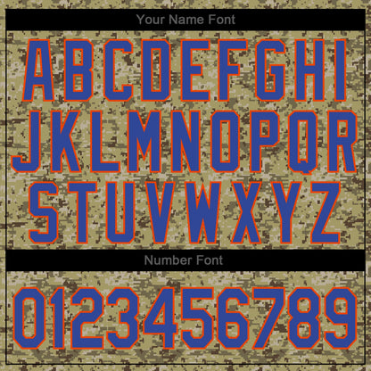 Custom Camo Royal-Orange Authentic Salute To Service Baseball Jersey - Sky-Custom