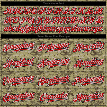 Custom Camo Red-Black Authentic Salute To Service Baseball Jersey - Sky-Custom