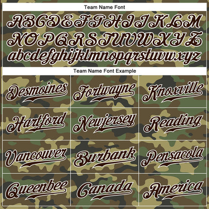 Custom Camo Brown-White Authentic Salute To Service Baseball Jersey - Sky-Custom