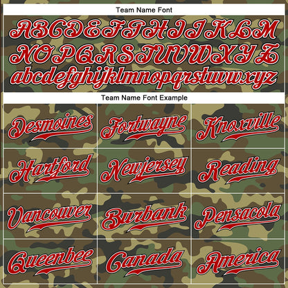 Custom Camo Red-Black Authentic Salute To Service Baseball Jersey - Sky-Custom