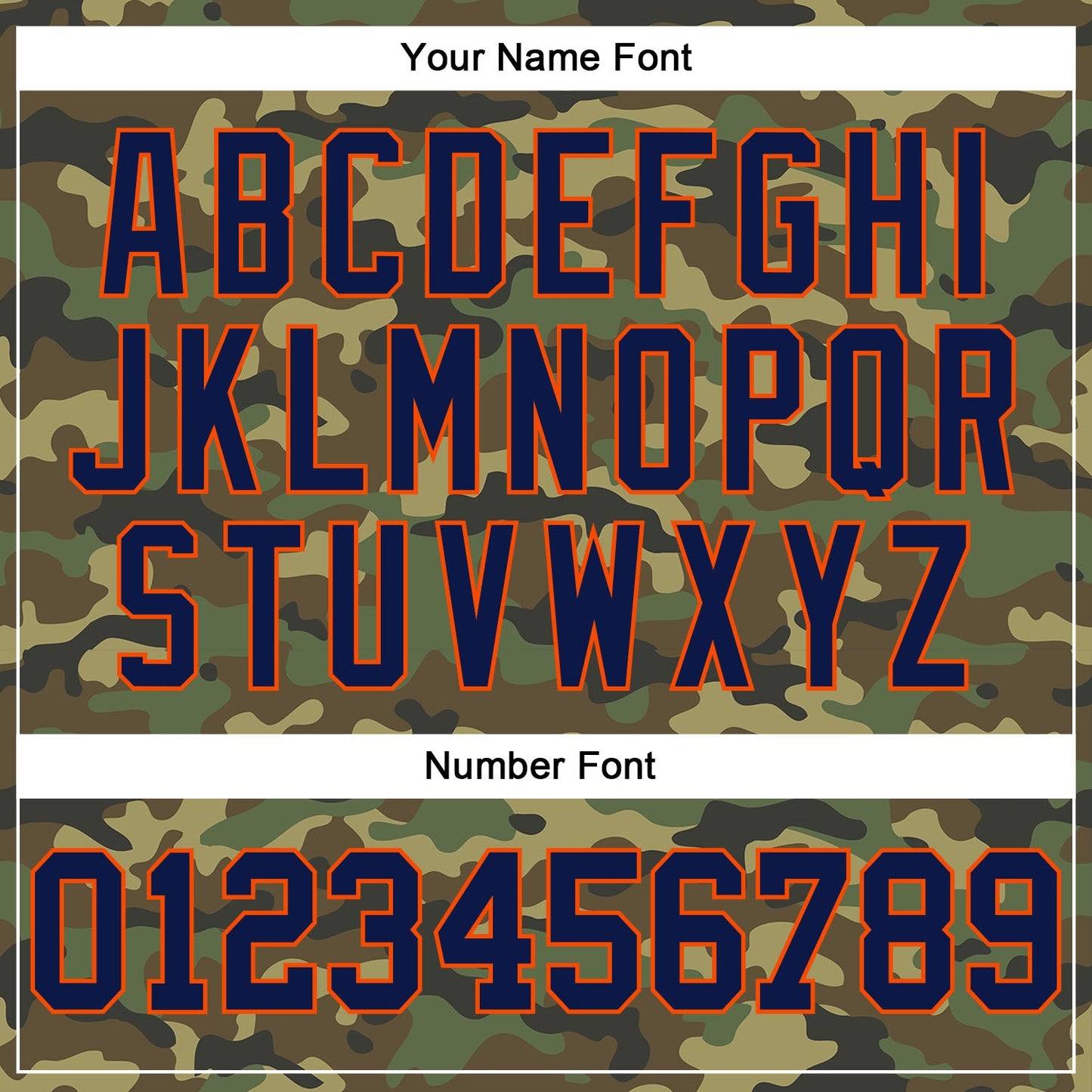 Custom Camo Navy-Orange Authentic Salute To Service Baseball Jersey - Sky-Custom