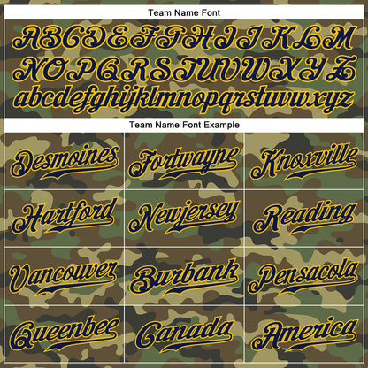 Custom Camo Navy-Gold Authentic Salute To Service Baseball Jersey - Sky-Custom