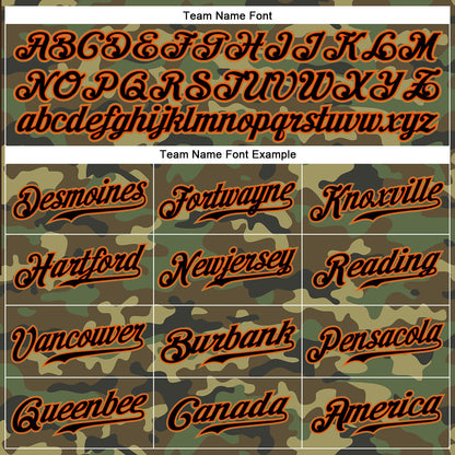 Custom Camo Black-Orange Authentic Salute To Service Baseball Jersey - Sky-Custom