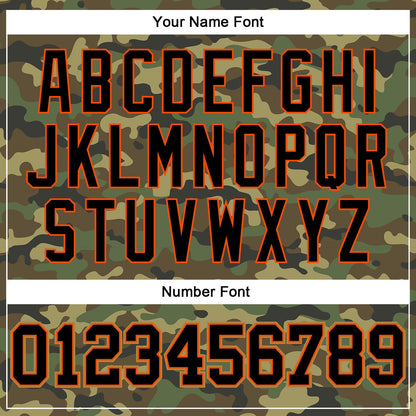 Custom Camo Black-Orange Authentic Salute To Service Baseball Jersey - Sky-Custom