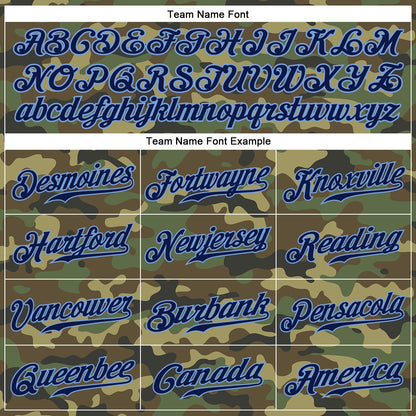 Custom Camo Navy-Powder Blue Authentic Salute To Service Baseball Jersey - Sky-Custom
