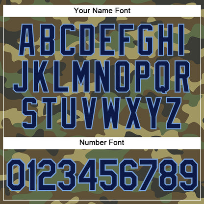 Custom Camo Navy-Powder Blue Authentic Salute To Service Baseball Jersey - Sky-Custom