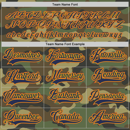 Custom Camo Navy-Orange Salute To Service Hockey Jersey - Sky-Custom