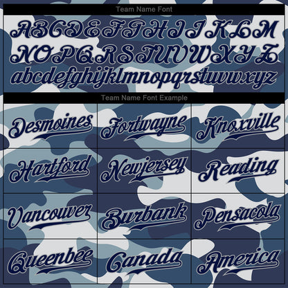 Custom Camo Navy-Gray Authentic Salute To Service Baseball Jersey - Sky-Custom