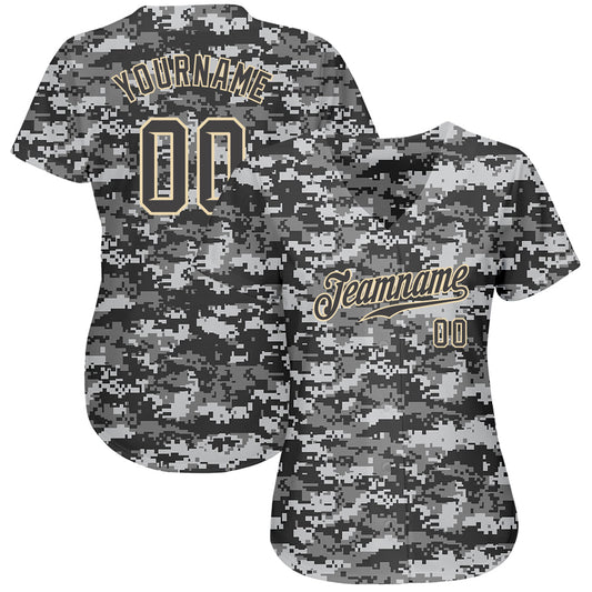 Custom Camo Steel Gray-Cream Authentic Salute To Service Baseball Jersey - Sky-Custom