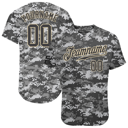 Custom Camo Steel Gray-Cream Authentic Salute To Service Baseball Jersey - Sky-Custom