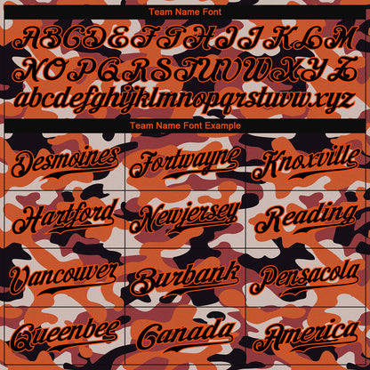 Custom Camo Black-Orange Authentic Salute To Service Baseball Jersey - Sky-Custom