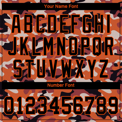 Custom Camo Black-Orange Authentic Salute To Service Baseball Jersey - Sky-Custom