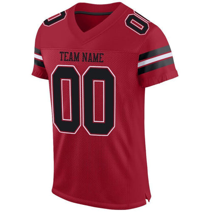 Custom Cardinal Black-White Mesh Authentic Football Jersey - Sky-Custom