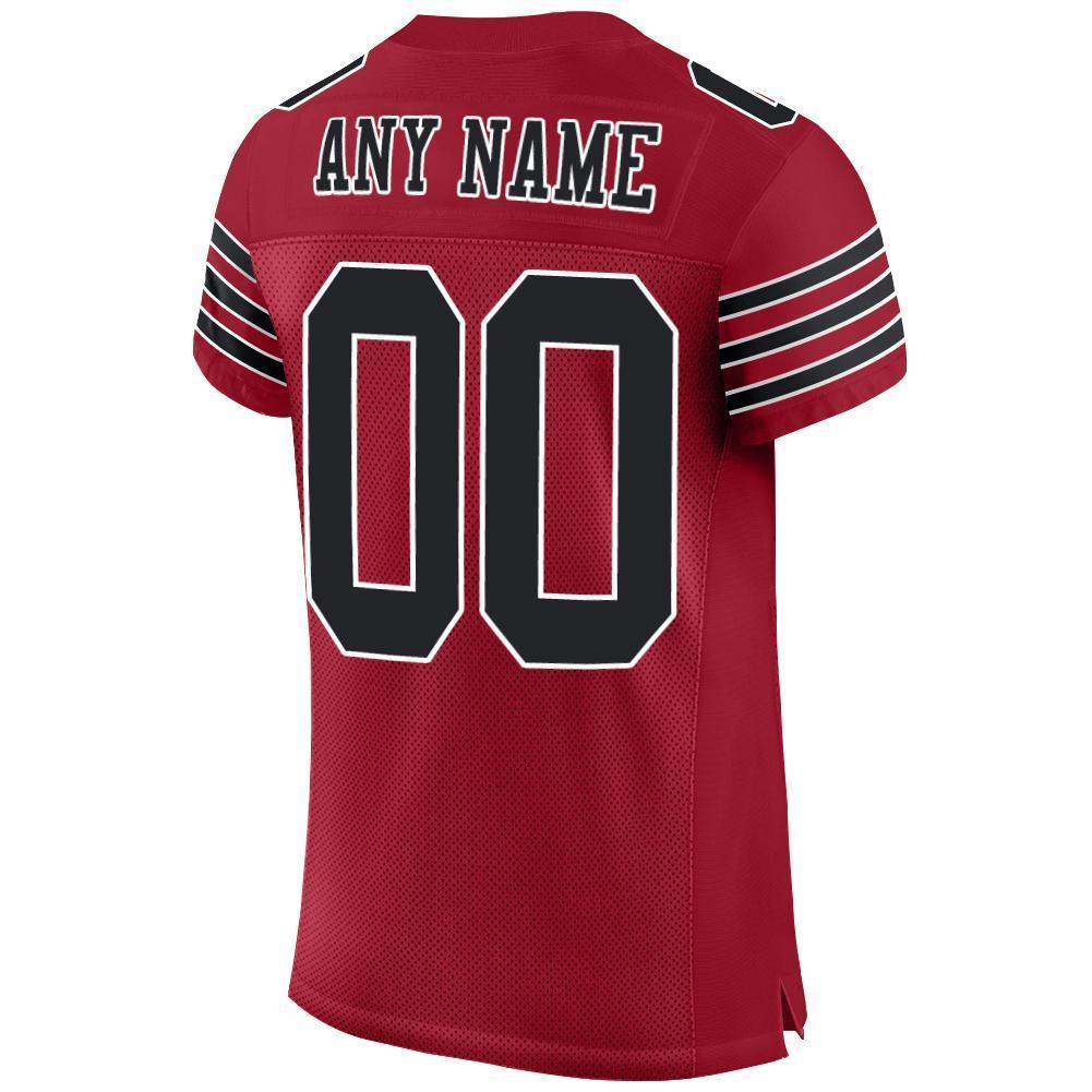 Custom Cardinal Black-White Mesh Authentic Football Jersey - Sky-Custom
