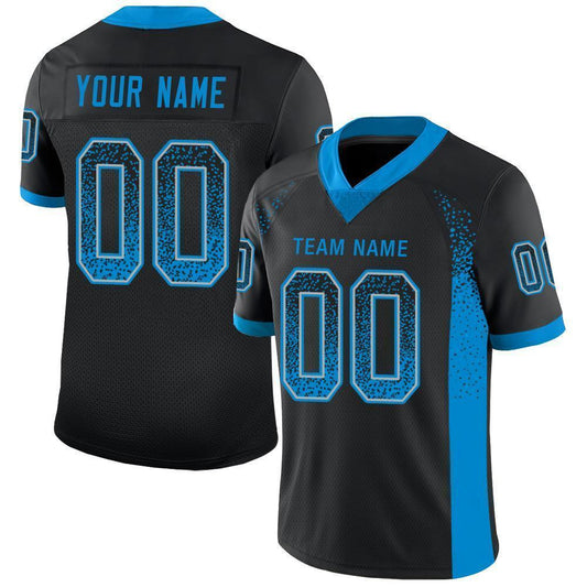 Custom Black Panther Blue-Gray Mesh Drift Fashion Football Jersey - Sky-Custom