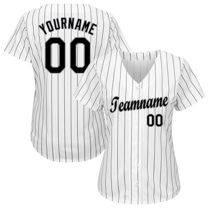 Custom White Black Pinstripe Black-Gray Baseball Jersey - Sky-Custom