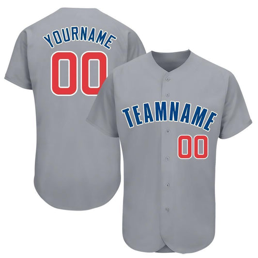 Custom Gray Red-Royal Baseball Jersey - Sky-Custom