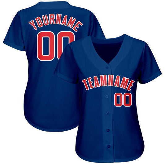 Custom Royal Red-White Baseball Jersey - Sky-Custom