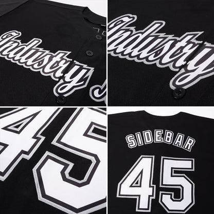Custom Black White-Gray Baseball Jersey - Sky-Custom