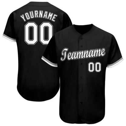 Custom Black White-Gray Baseball Jersey - Sky-Custom