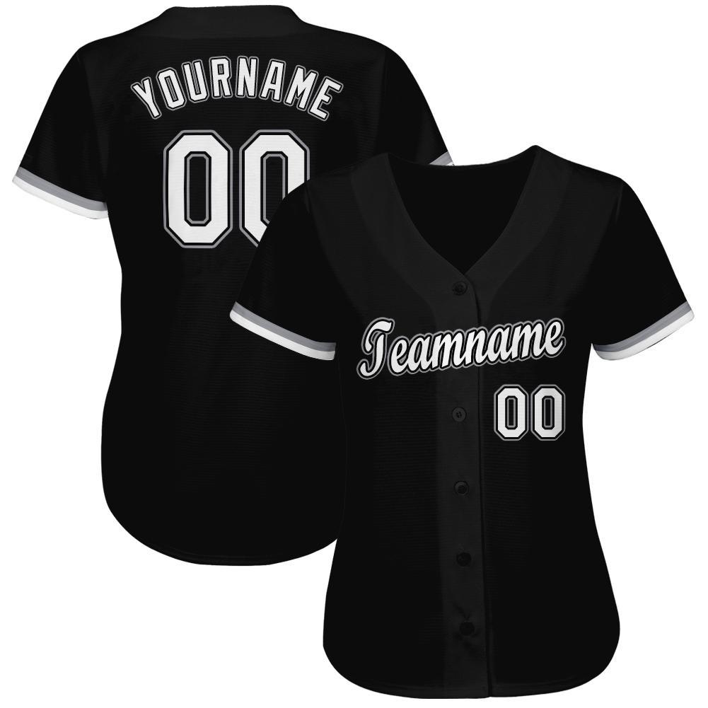 Custom Black White-Gray Baseball Jersey - Sky-Custom