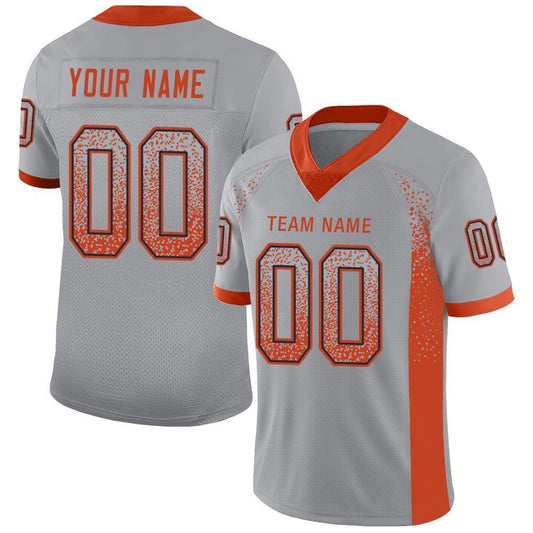 Custom Light Gray Orange-Navy Mesh Drift Fashion Football Jersey - Sky-Custom