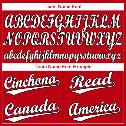 Custom Red White-Black Baseball Jersey - Sky-Custom