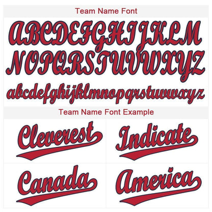 Custom White Red-Navy Baseball Jersey - Sky-Custom