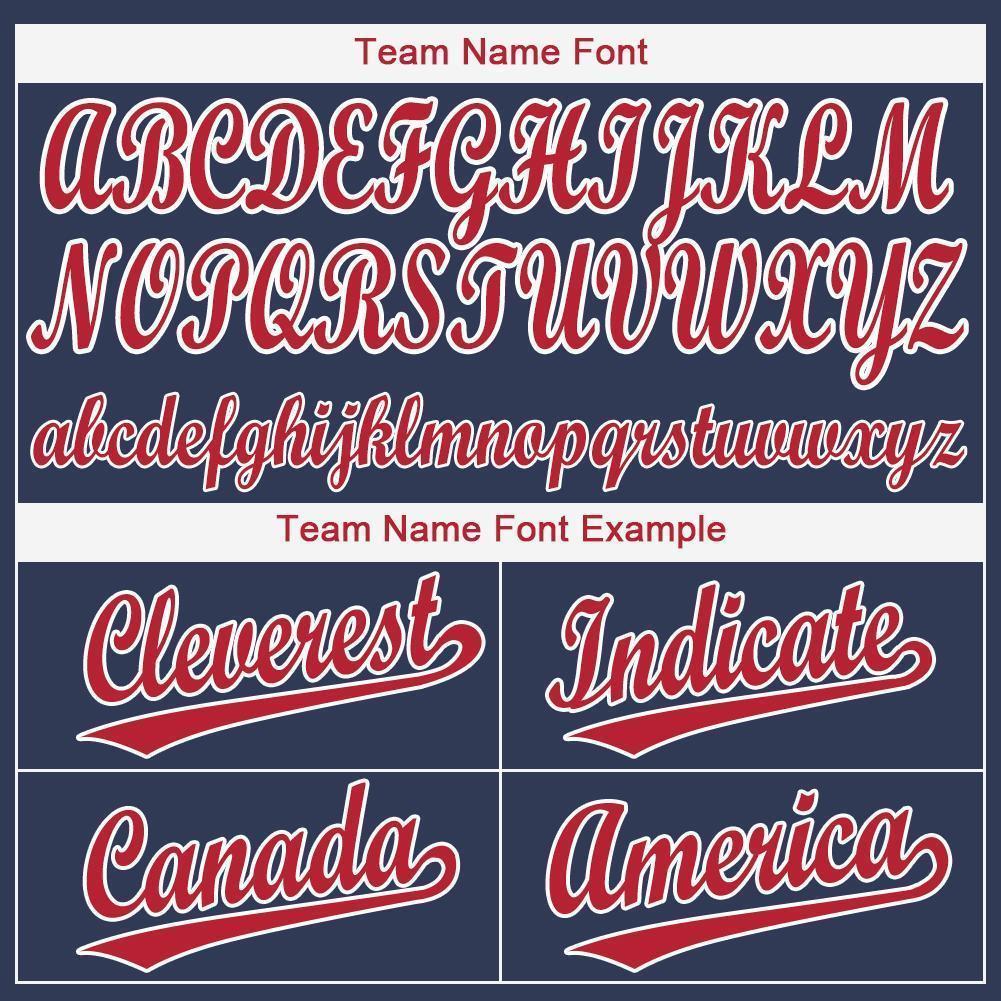Custom Navy Red-White Baseball Jersey - Sky-Custom