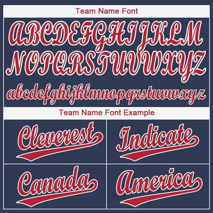 Custom Navy Red-White Baseball Jersey - Sky-Custom