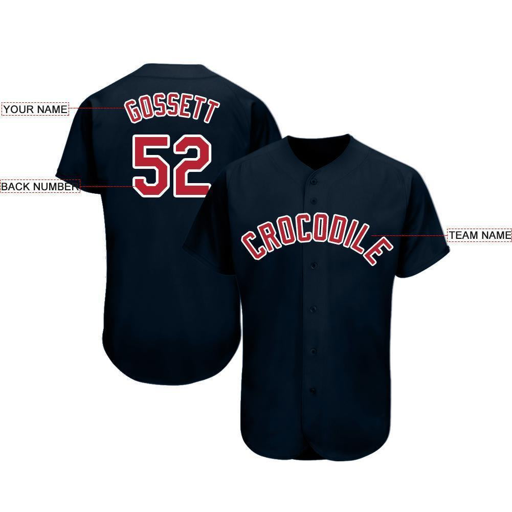 Custom Navy Red-White Baseball Jersey - Sky-Custom