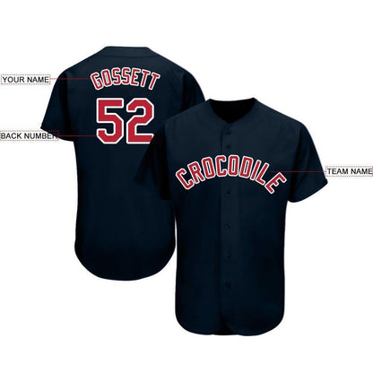 Custom Navy Red-White Baseball Jersey - Sky-Custom
