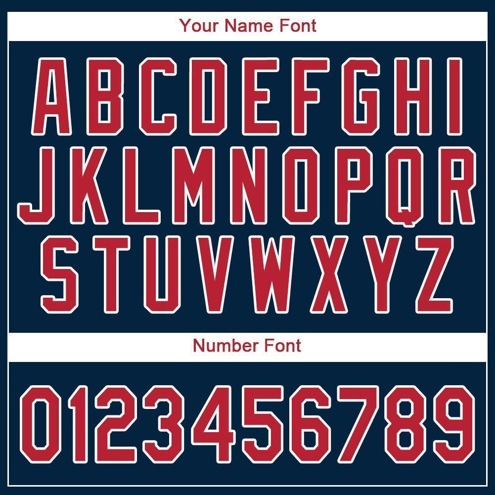 Custom Navy Red-White Baseball Jersey - Sky-Custom