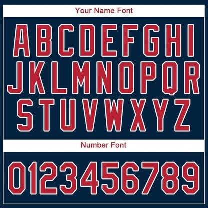 Custom Navy Red-White Baseball Jersey - Sky-Custom