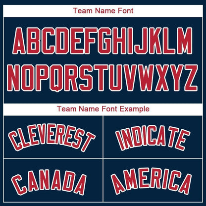 Custom Navy Red-White Baseball Jersey - Sky-Custom
