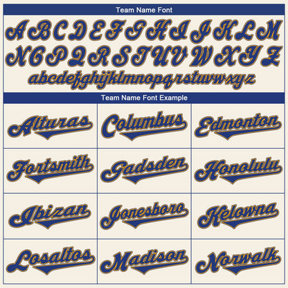 Custom Cream Royal-Gold Authentic Baseball Jersey - Sky-Custom