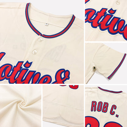 Custom Cream Royal-Gold Authentic Baseball Jersey - Sky-Custom