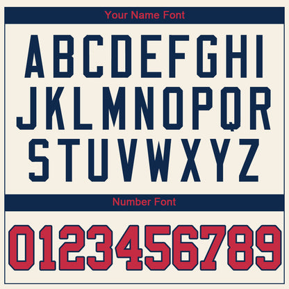 Custom Cream Red-Navy Authentic Baseball Jersey - Sky-Custom