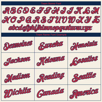 Custom Cream Red-Navy Authentic Baseball Jersey - Sky-Custom
