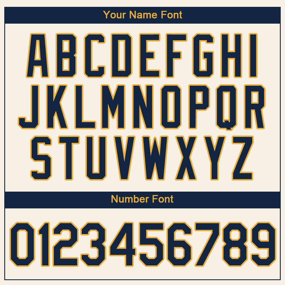 Custom Cream Navy-Gold Authentic Baseball Jersey - Sky-Custom