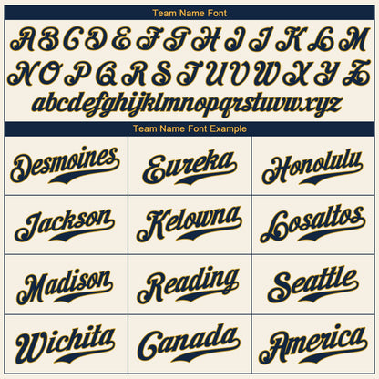 Custom Cream Navy-Gold Authentic Baseball Jersey - Sky-Custom