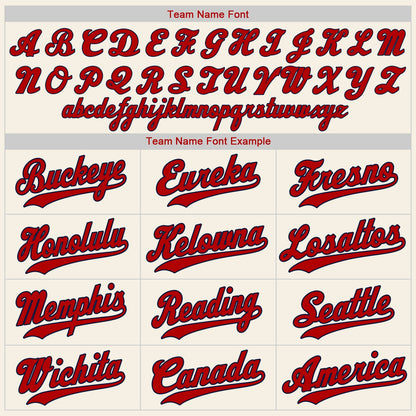 Custom Cream Red-Navy Authentic Baseball Jersey - Sky-Custom