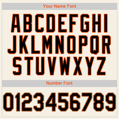 Custom Cream Black Orange-Old Gold Authentic Baseball Jersey - Sky-Custom