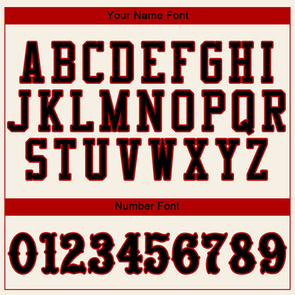 Custom Cream Black-Red Authentic Baseball Jersey - Sky-Custom