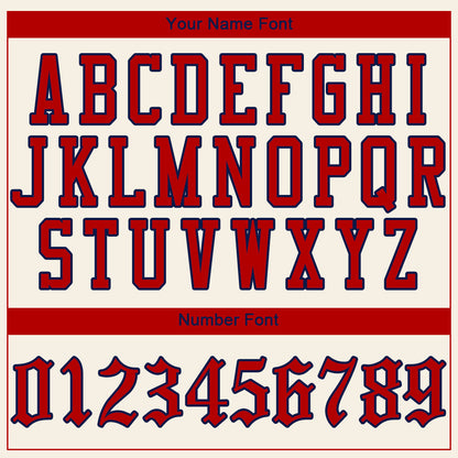 Custom Cream Red-Navy Authentic Baseball Jersey - Sky-Custom