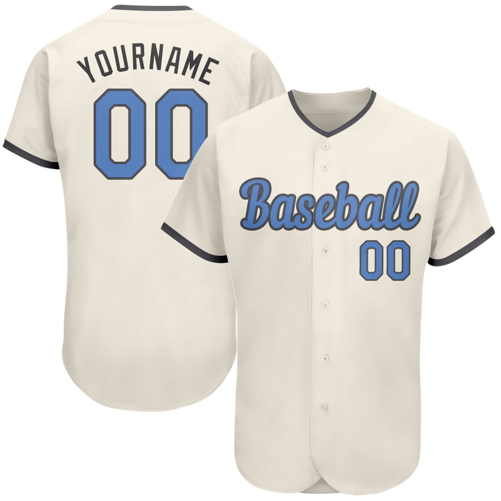 Custom Cream Light Blue-Steel Gray Authentic Father's Day Baseball Jersey - Sky-Custom