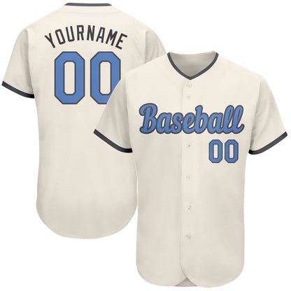 Custom Cream Light Blue-Steel Gray Authentic Father's Day Baseball Jersey - Sky-Custom